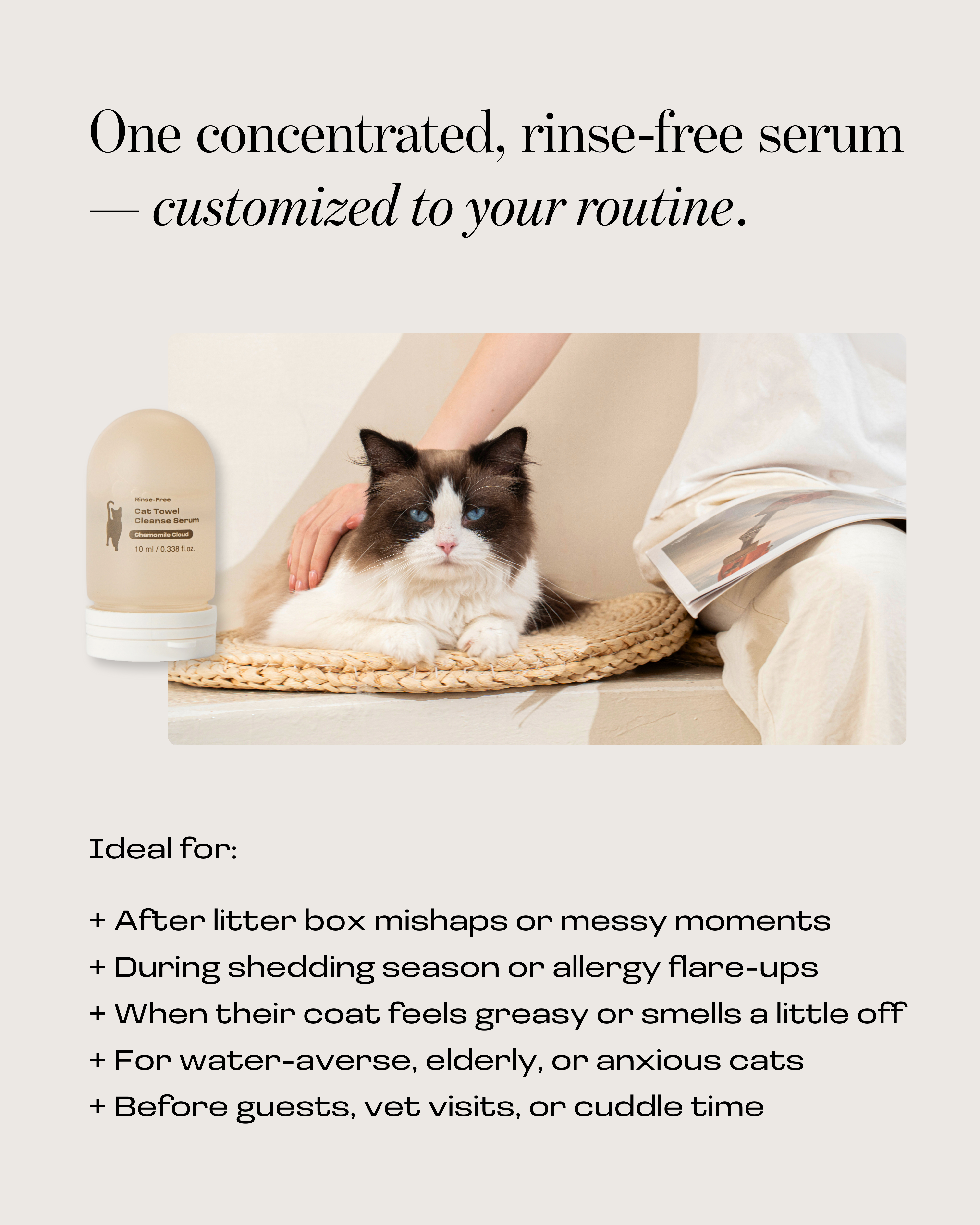 Cat Concentrated Rinse-Free Towel Cleanse Serum