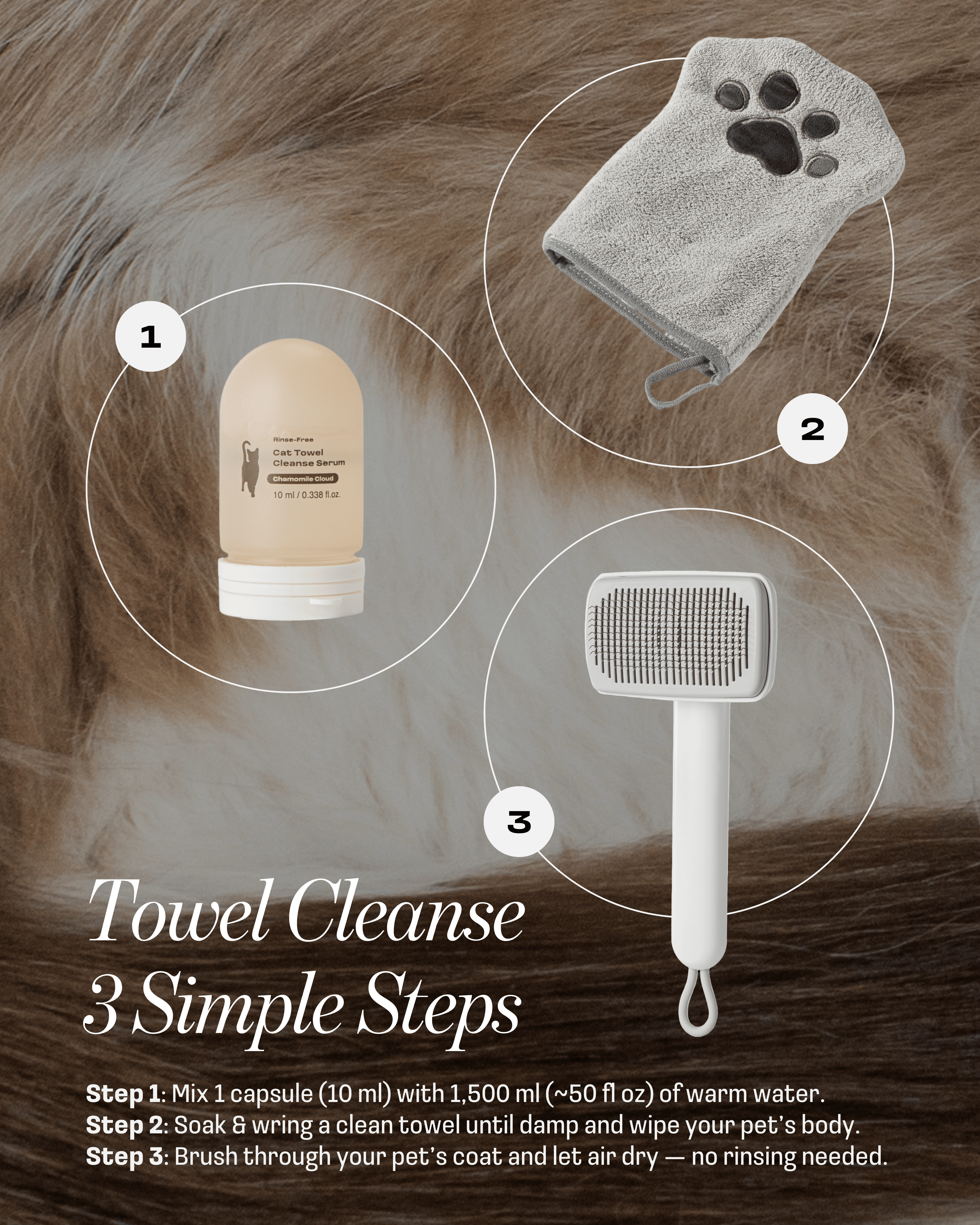 Cat Concentrated Rinse-Free Towel Cleanse Serum