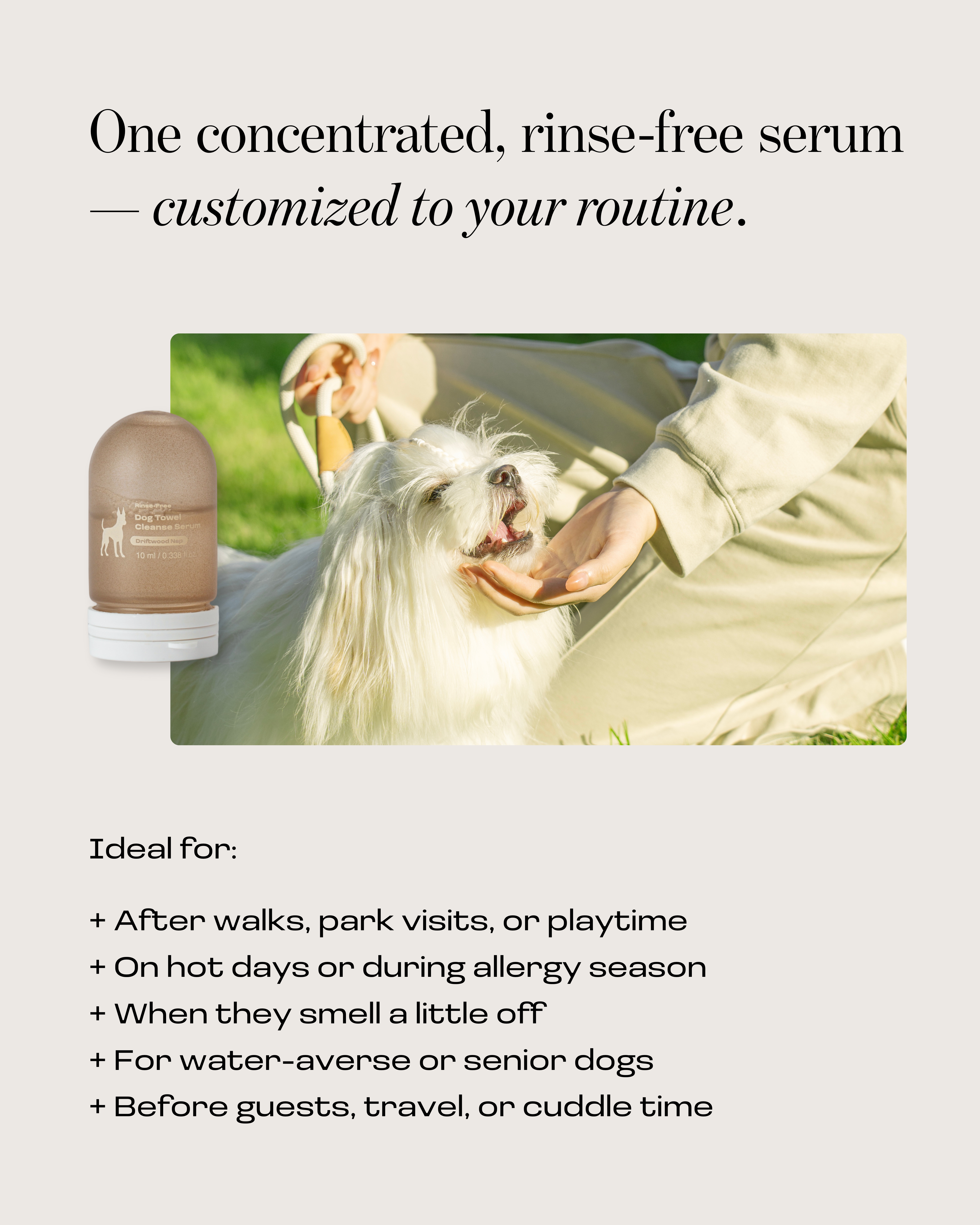 Dog Concentrated Rinse-Free Towel Cleanse Serum