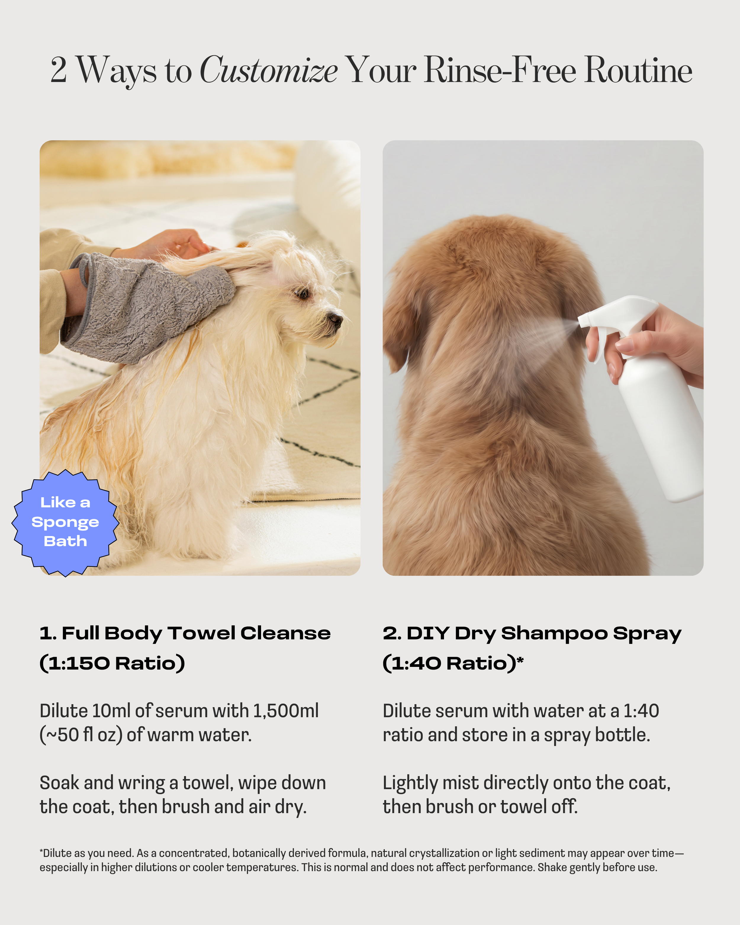Dog Concentrated Rinse-Free Towel Cleanse Serum