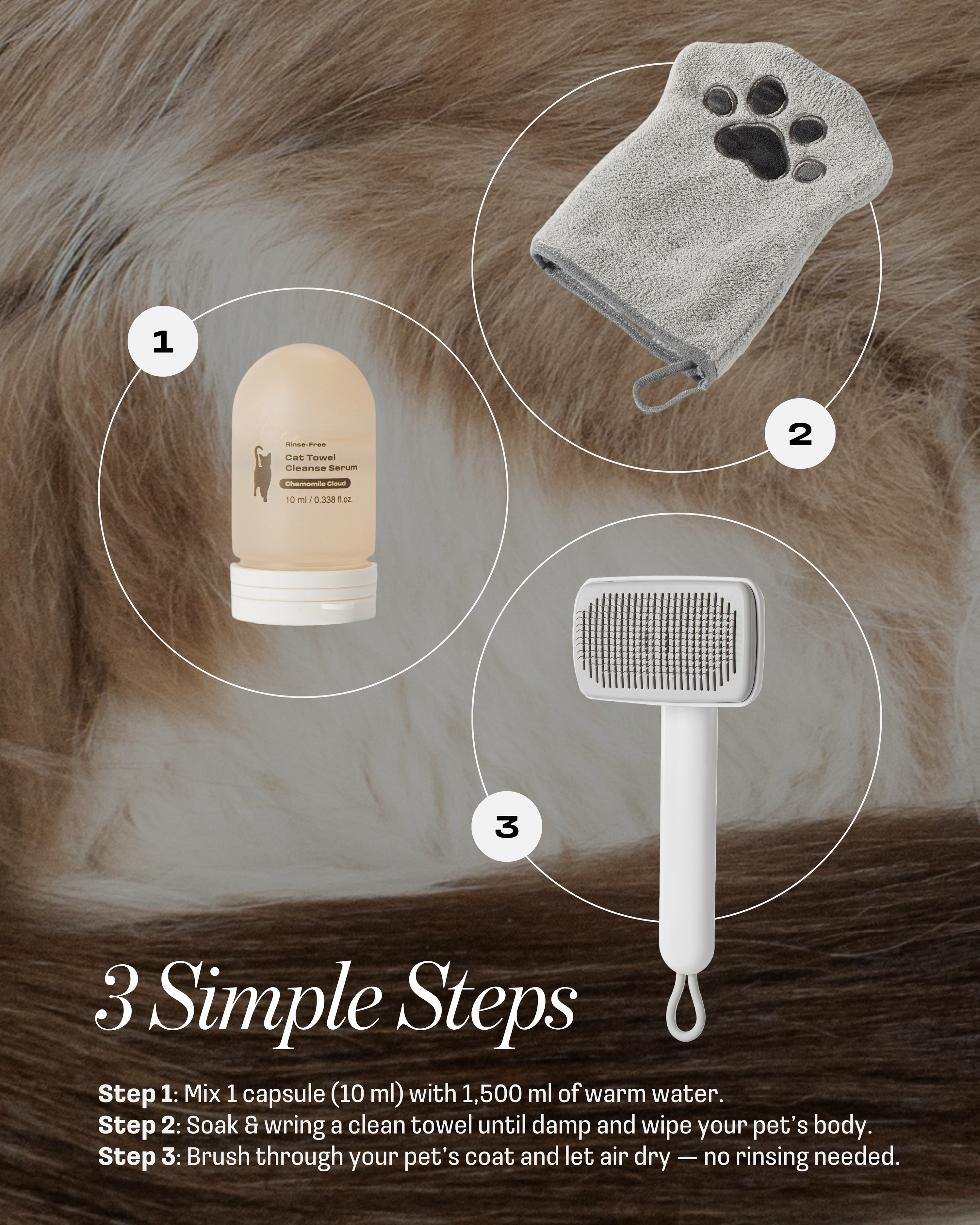 Cat Rinse-Free Towel Cleanse Serum