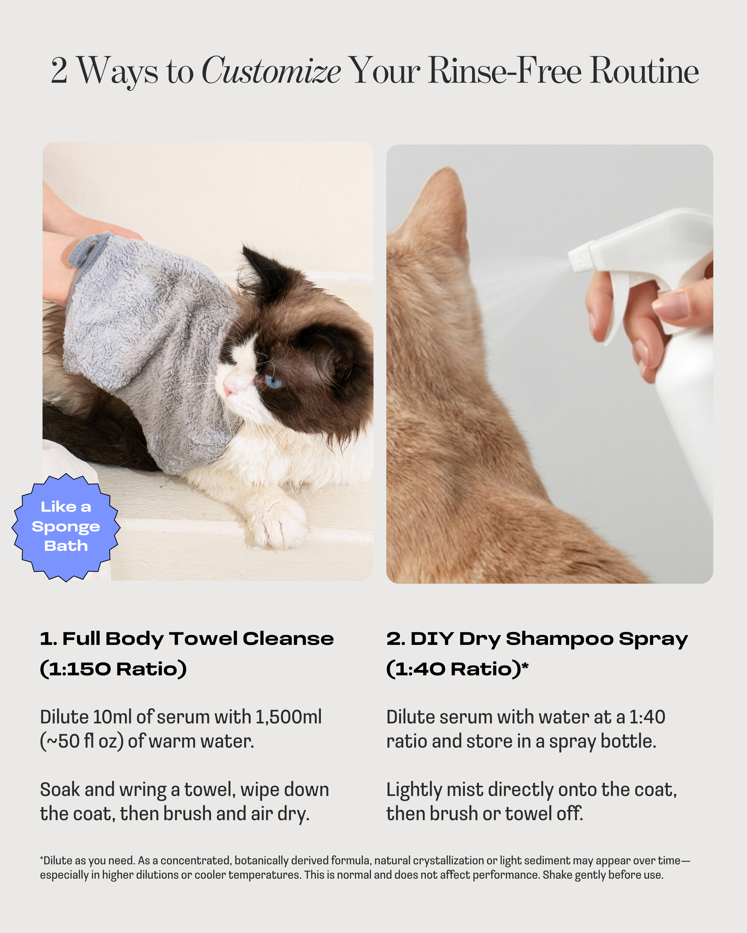 Cat Concentrated Rinse-Free Towel Cleanse Serum