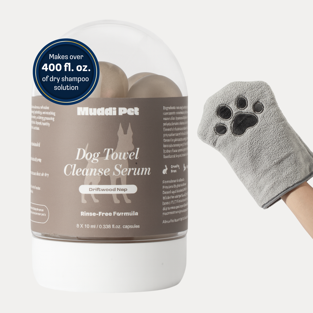 Dog Rinse-Free Towel Cleanse Serum | Muddi Pet