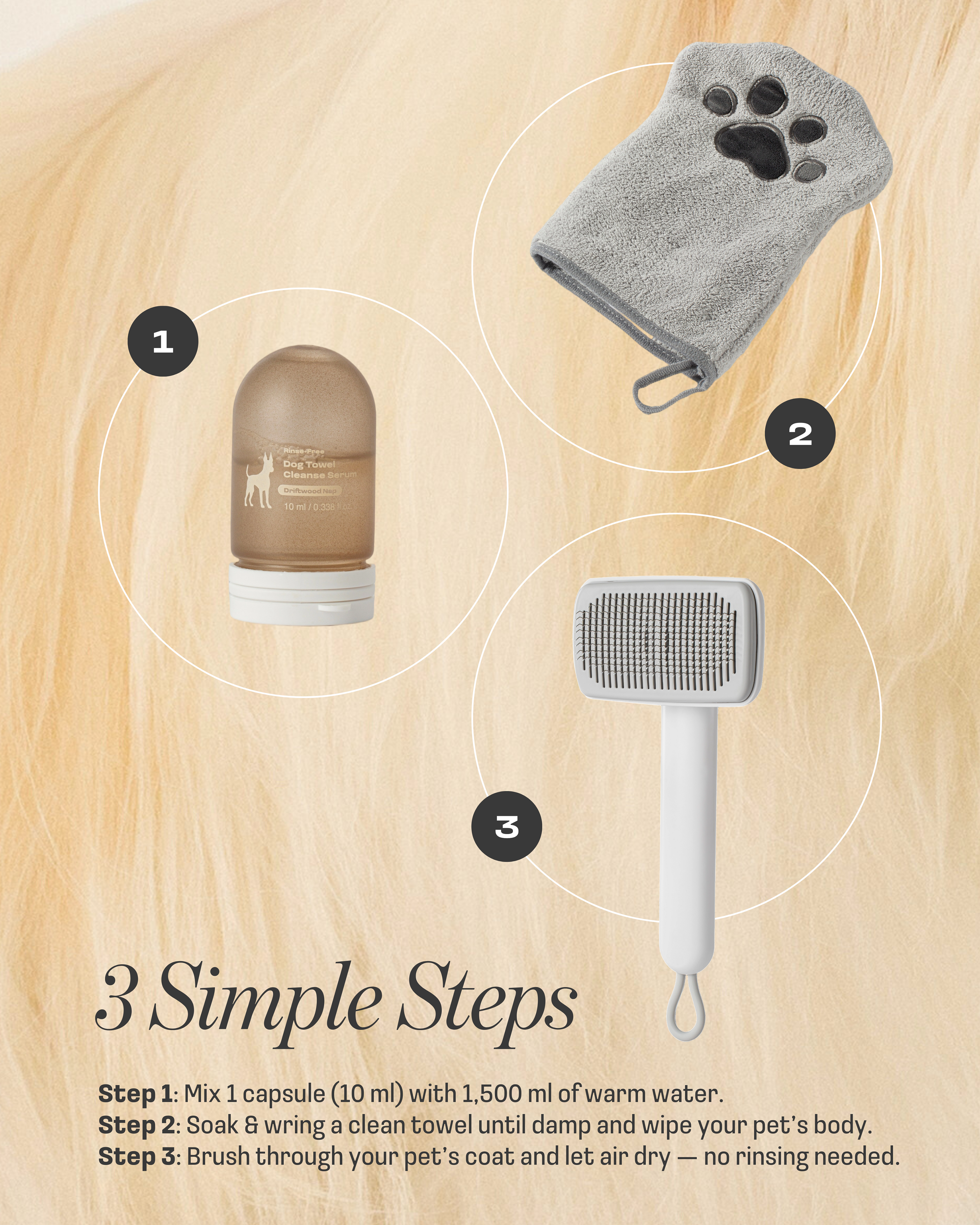 Dog Rinse-Free Towel Cleanse Serum