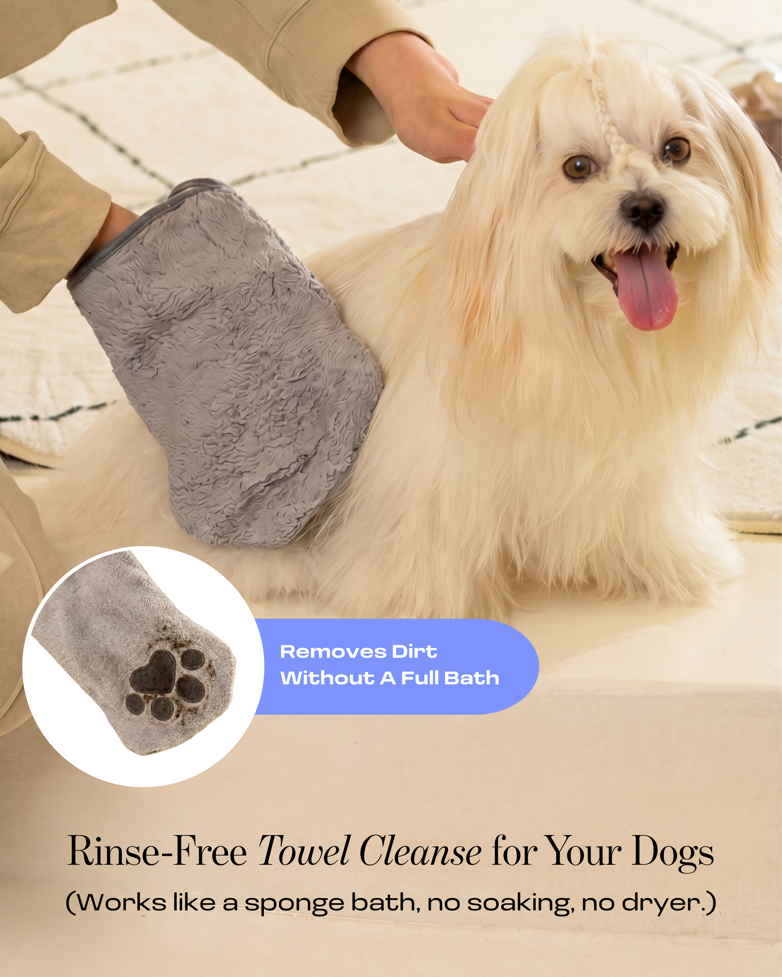 Dog Concentrated Rinse-Free Towel Cleanse Serum